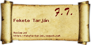 Fekete Tarján névjegykártya